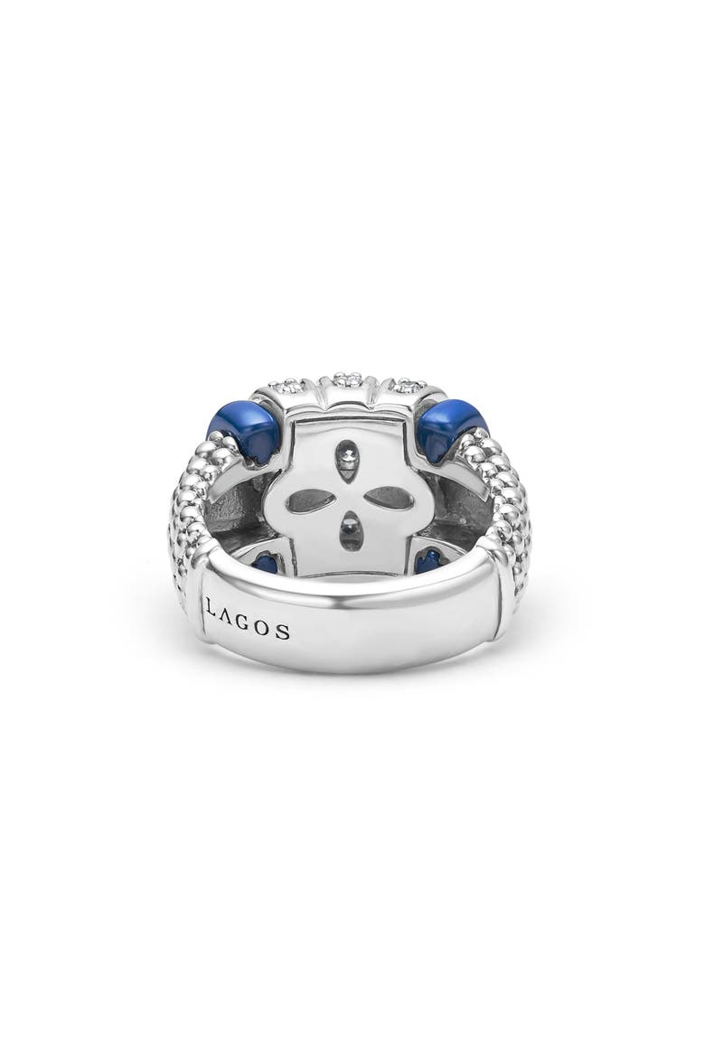 Blue Caviar Diamond & Ceramic Ring, Alternate, color, MARINE