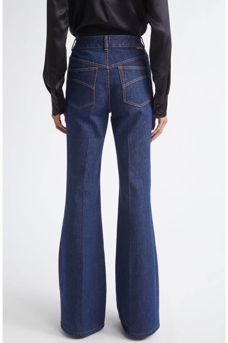 High Waist Slim Stretch Denim Flare Jeans, Alternate, color, HARBOUR BLUE