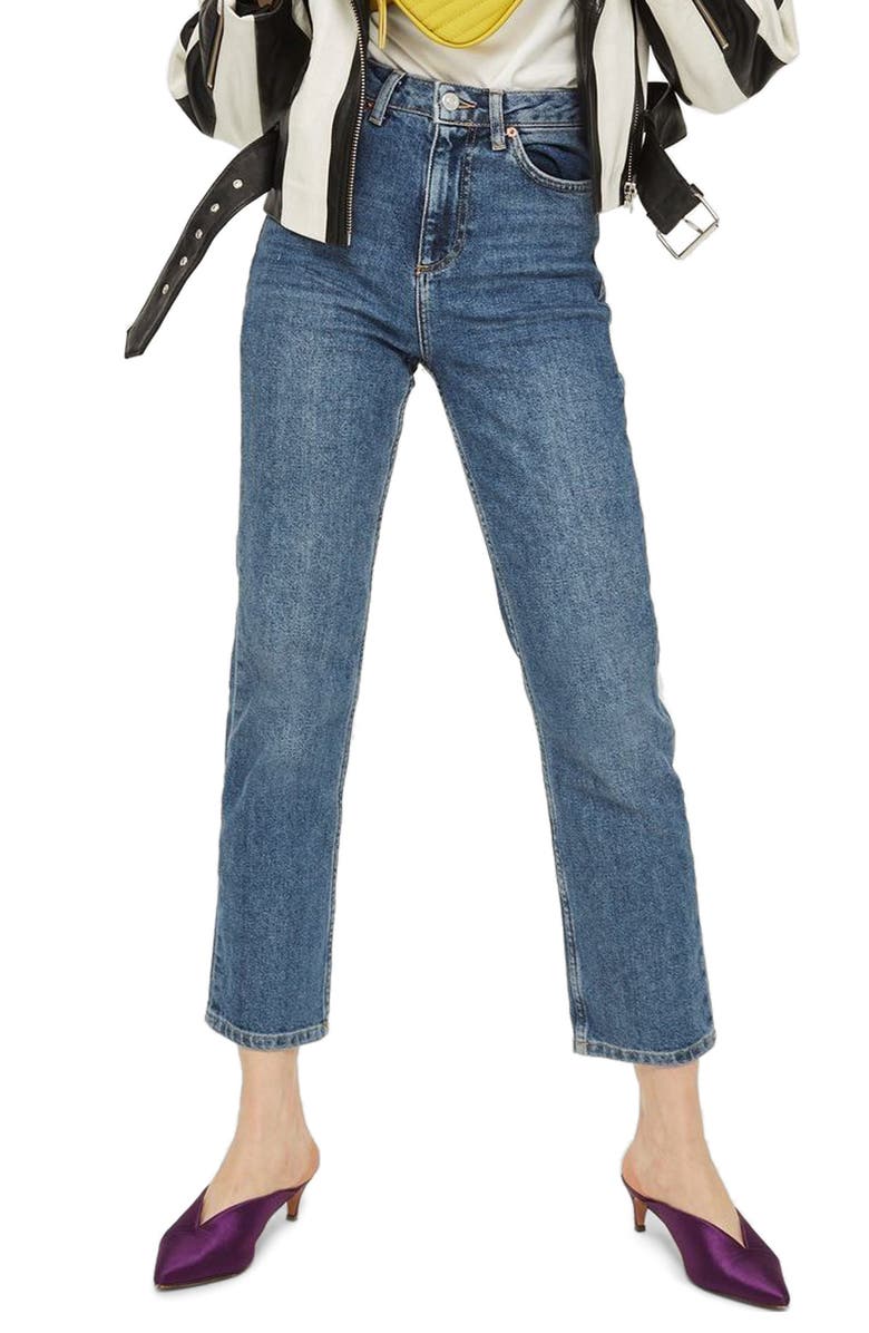 Topshop Straight Leg Jeans, Main, color, 