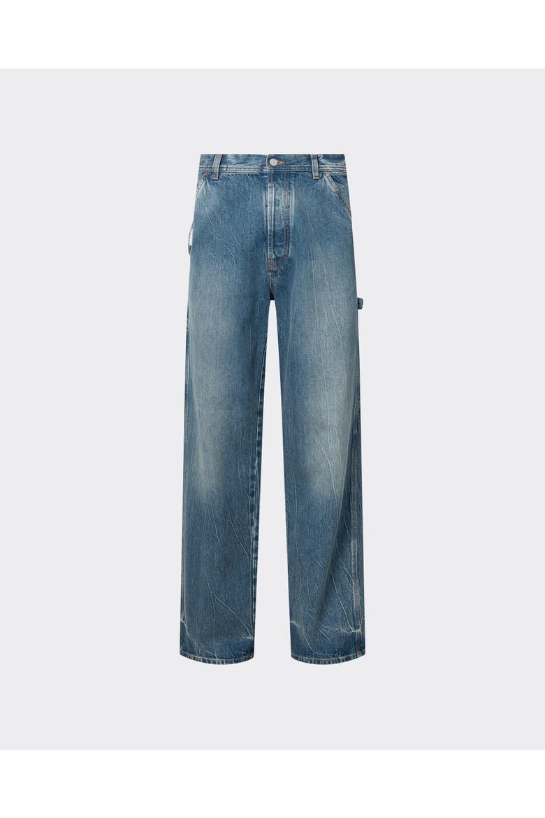 le PÈRE Straight Leg Blue Jeans - Dark Wash, Main, color, Bebop Marine