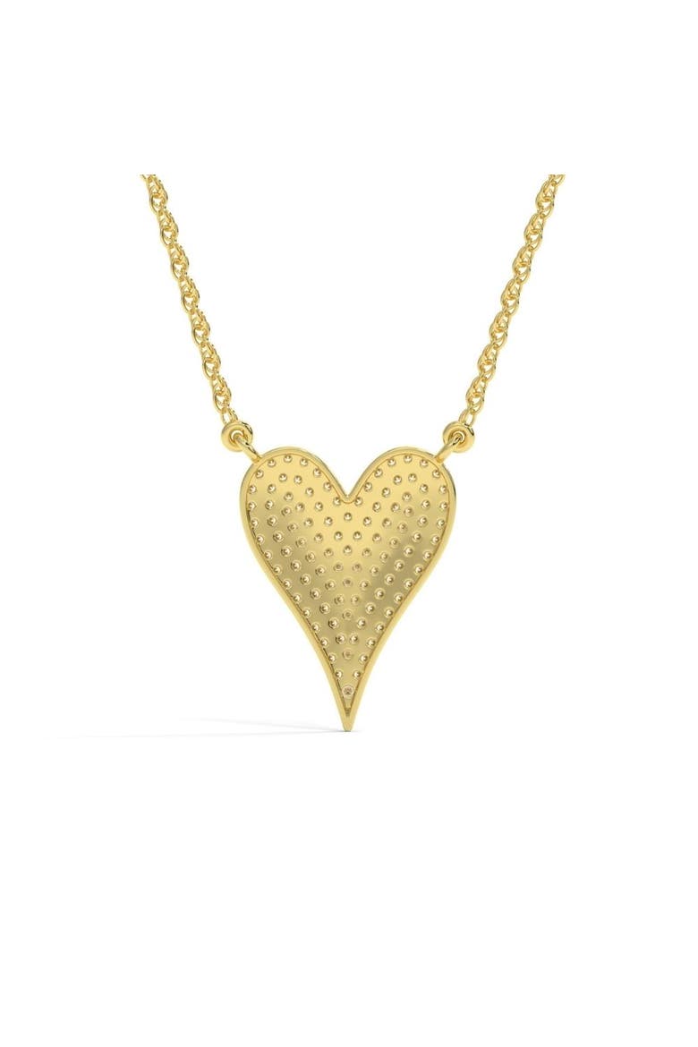 1Ct Heart shape Natural Diamond Pave Pendant in or Gold Necklace, Alternate, color, White Gold