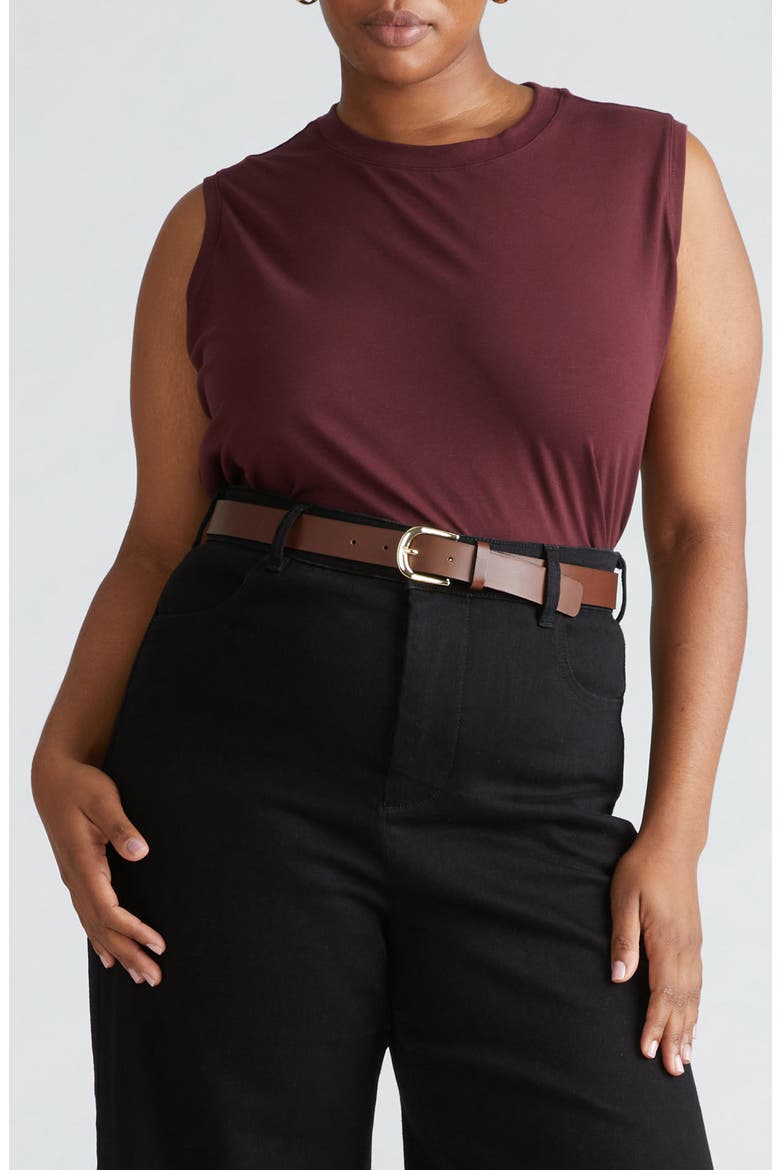 Patti Cotton Muscle Tank, Main, color, BLACK CHERRY