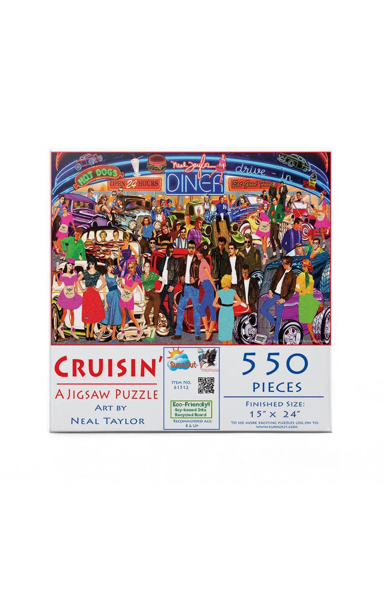 Sunsout Cruisin 550 piece Jigsaw Puzzle for Adults, Alternate, color, Multicolor