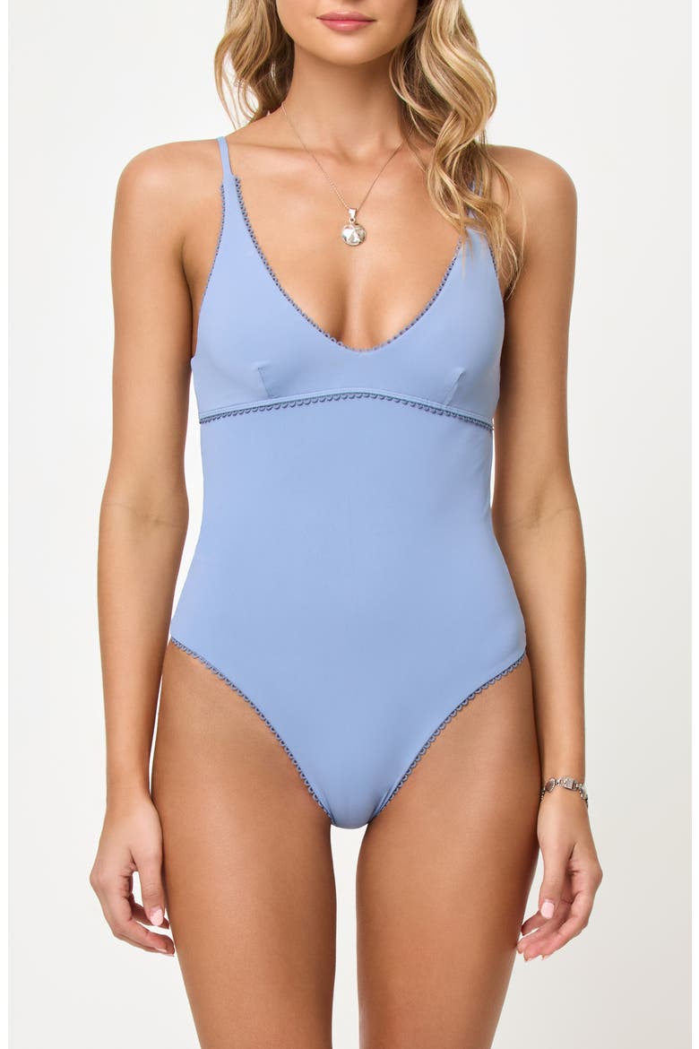 Posie One-Piece Swimsuit, Alternate, color, CHAMBRAY