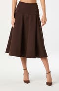 ASTR the Label Drop Waist Stretch Cotton Midi Skirt