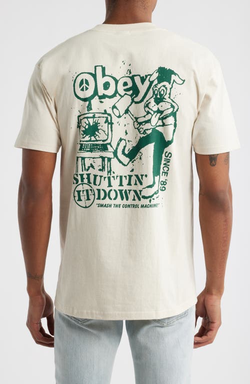 Obey Smash The Control Machine Cotton Graphic T-shirt