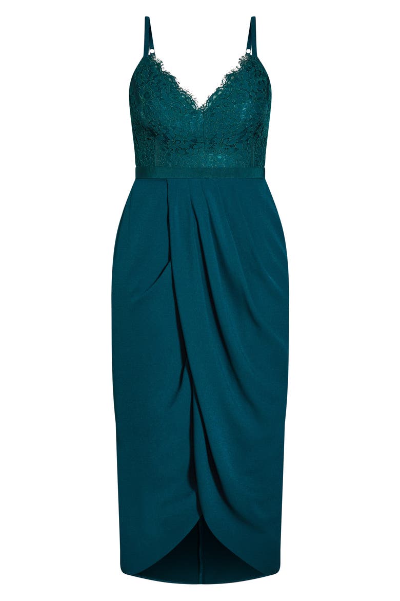 Lace Touch Dress, Alternate, color, EMERALD