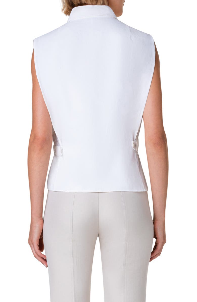 Akris Sleeveless Linen Voile Blouse, Alternate, color, 