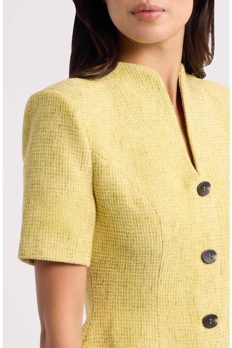 Bouclé Fit & Flare Minidress, Alternate, color, CHARTREUSE