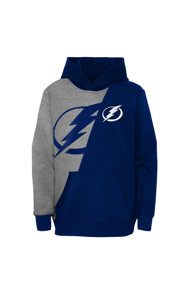 Outerstuff Youth Heather Gray/Blue Tampa Bay Lightning Unrivaled Pullover Hoodie, Alternate, color, 