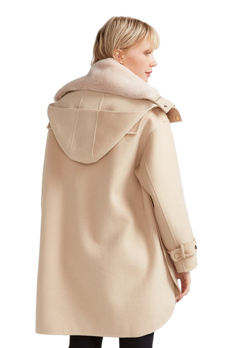 Heavy Hearted Detachable Hooded Coat, Alternate, color, Pale Oat
