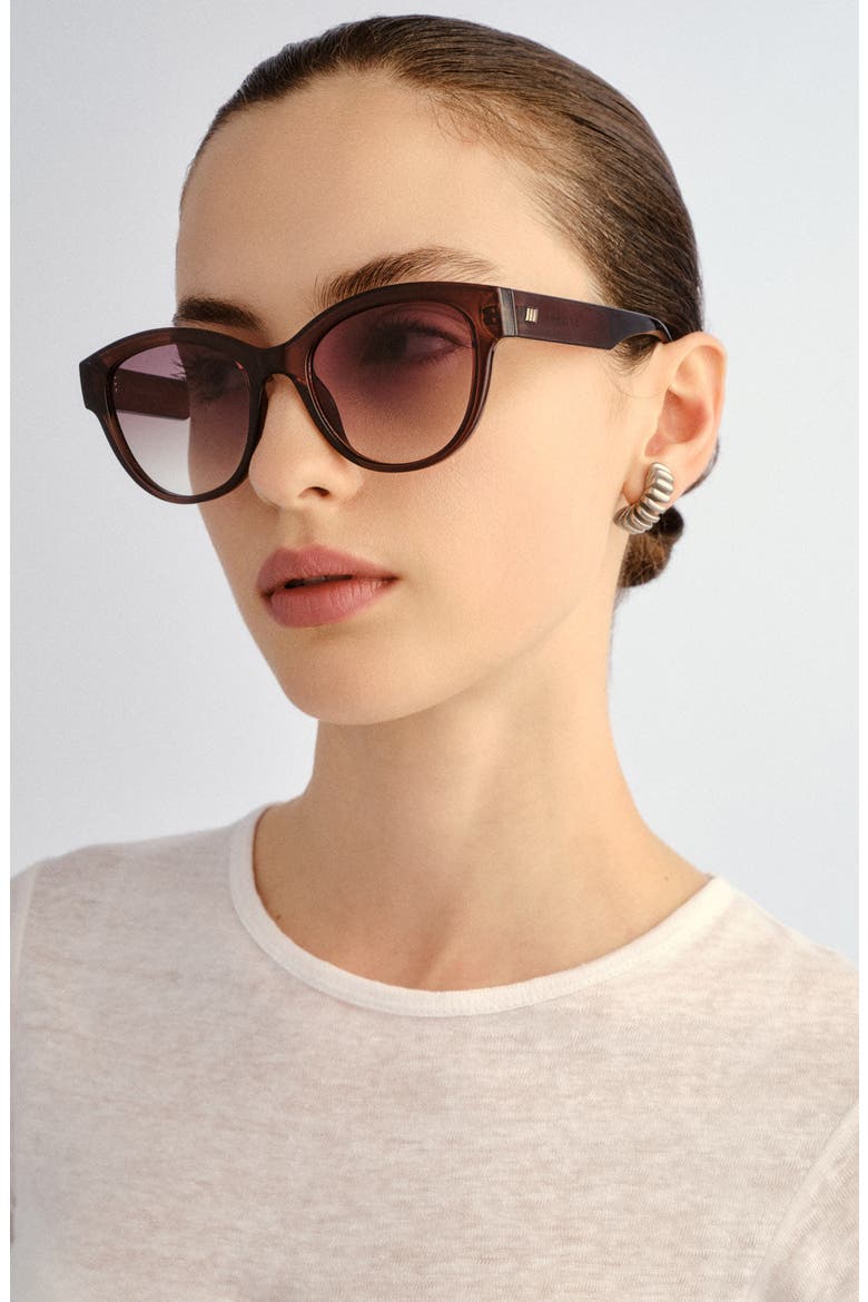 Majestic 53mm Gradient Round Sunglasses, Alternate, color, COCO / KHAKI GRADIENT
