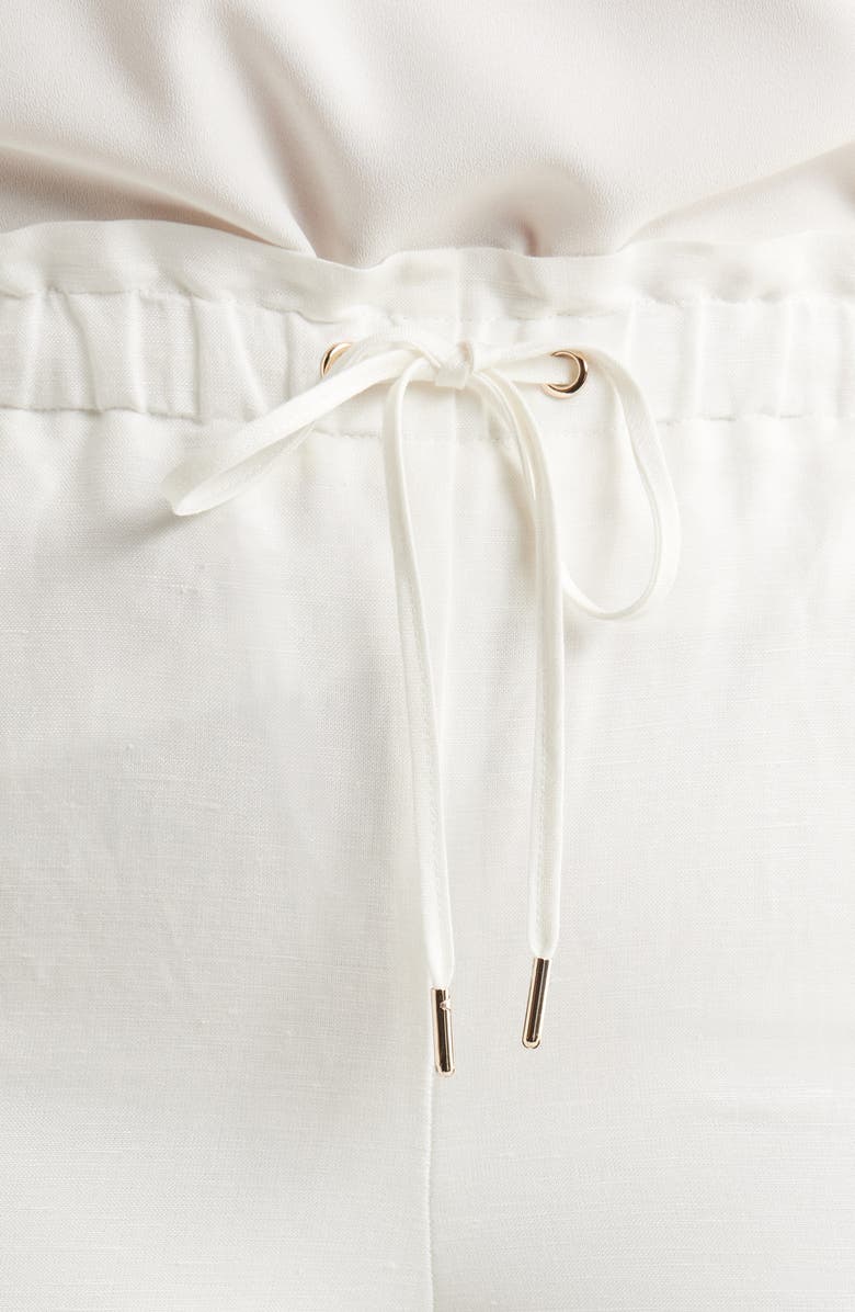 Anne Klein Linen Blend Crop Wide Leg Drawstring Pants, Alternate, color, 