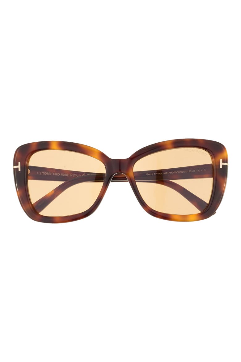 Maeve 55mm Butterfly Sunglasses, Main, color, BLONDE HAVANA / BROWN