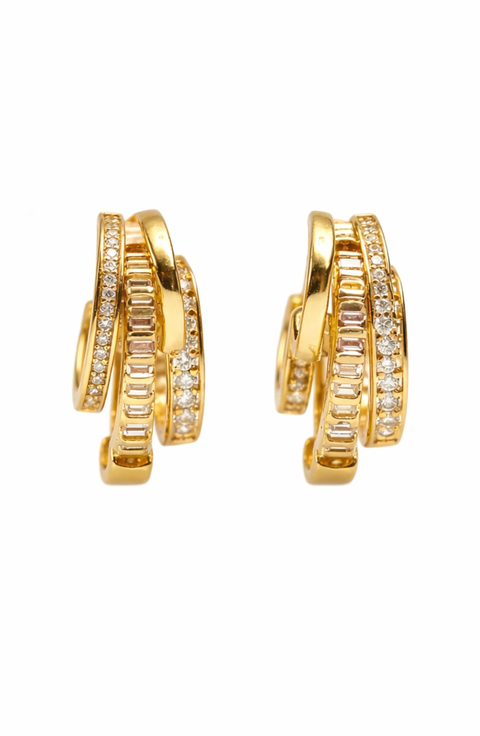 Triple Threat Huggie Hoop Earrings
