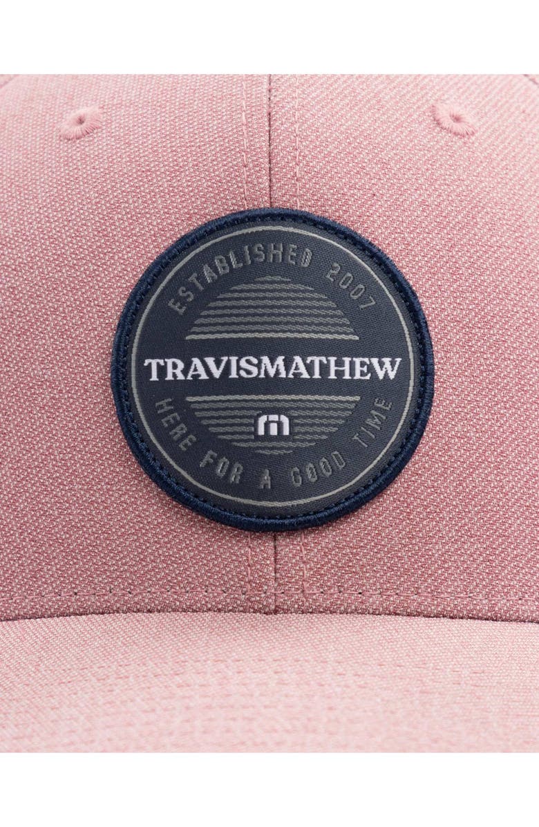 TravisMathew Ten to Two Baseball Cap, Alternate, color, Heather Ruby Wine