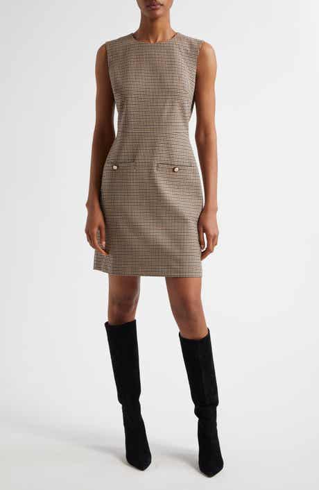 Veronica Beard Yumi Houndstooth Check Sleeveless Minidress
