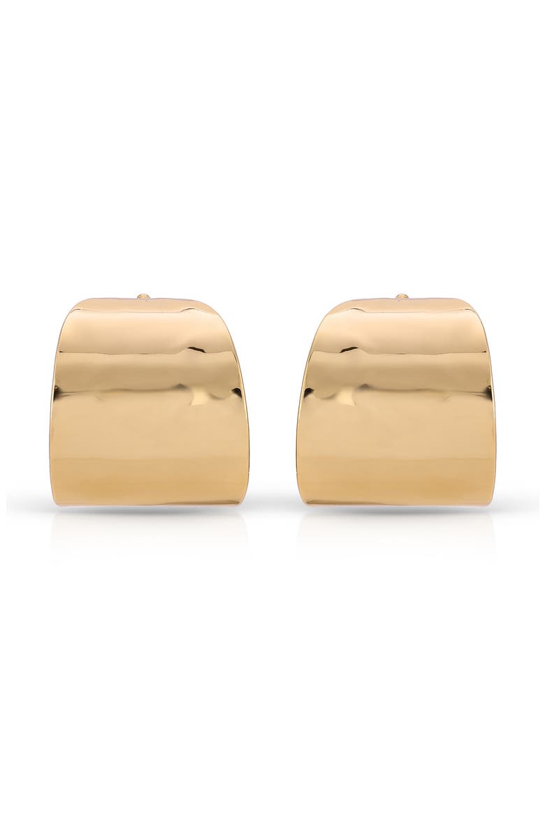Hammered Huggie Hoop Earrings, Alternate, color, GOLD