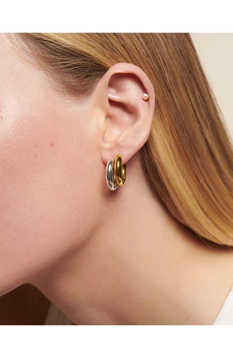 Monica Vinader Small Essential Tube Hoop Earrings, Alternate, color, Sterling Silver