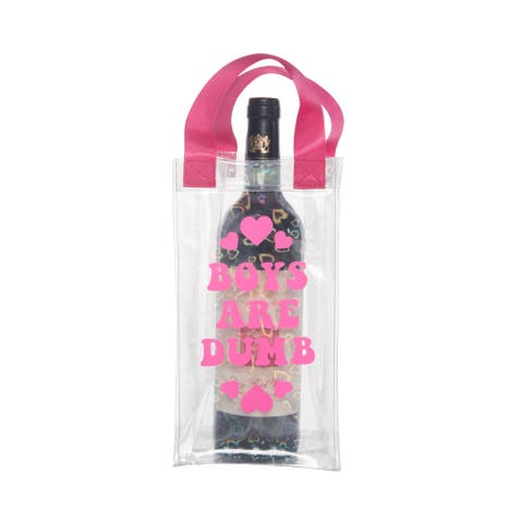 Boys Are Dumb Wine Bag Plastic Clear