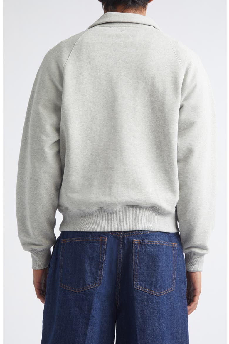 Ami de Coeur Embroidered Quarter Zip Pullover, Alternate, color, GRIS CHINE CLAIR