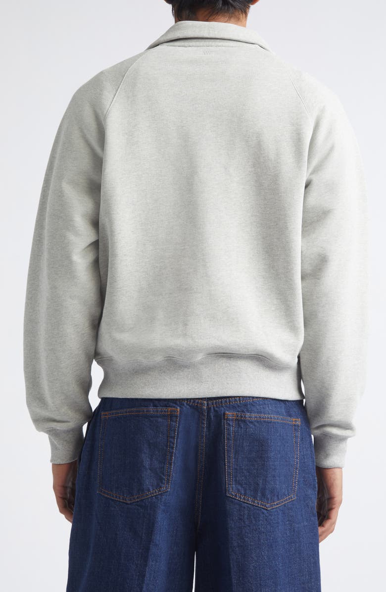 AMI PARIS Ami de Coeur Embroidered Quarter Zip Pullover, Alternate, color,