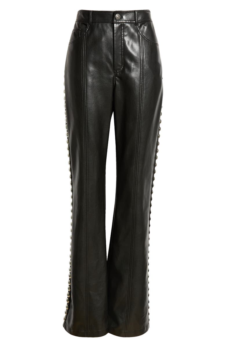 Cinq à Sept Shailene Stud Detail Faux Leather Pants, Alternate, color, 