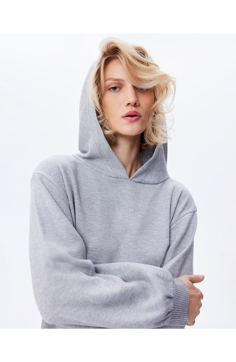 THEO The Label Nomia Pleated Hem Hoodie Dress, Alternate, color,