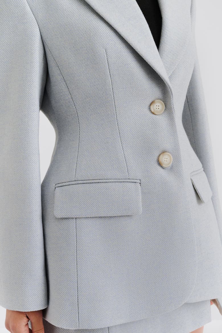 Ella Tailored Peplum Blazer, Alternate, color, Blue Fishbone