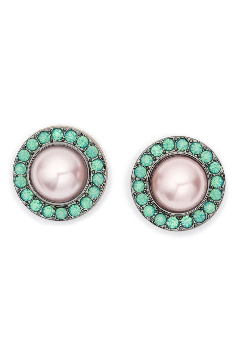 Octavia Faux Pearl Stud Earrings, Main, color, MULTI