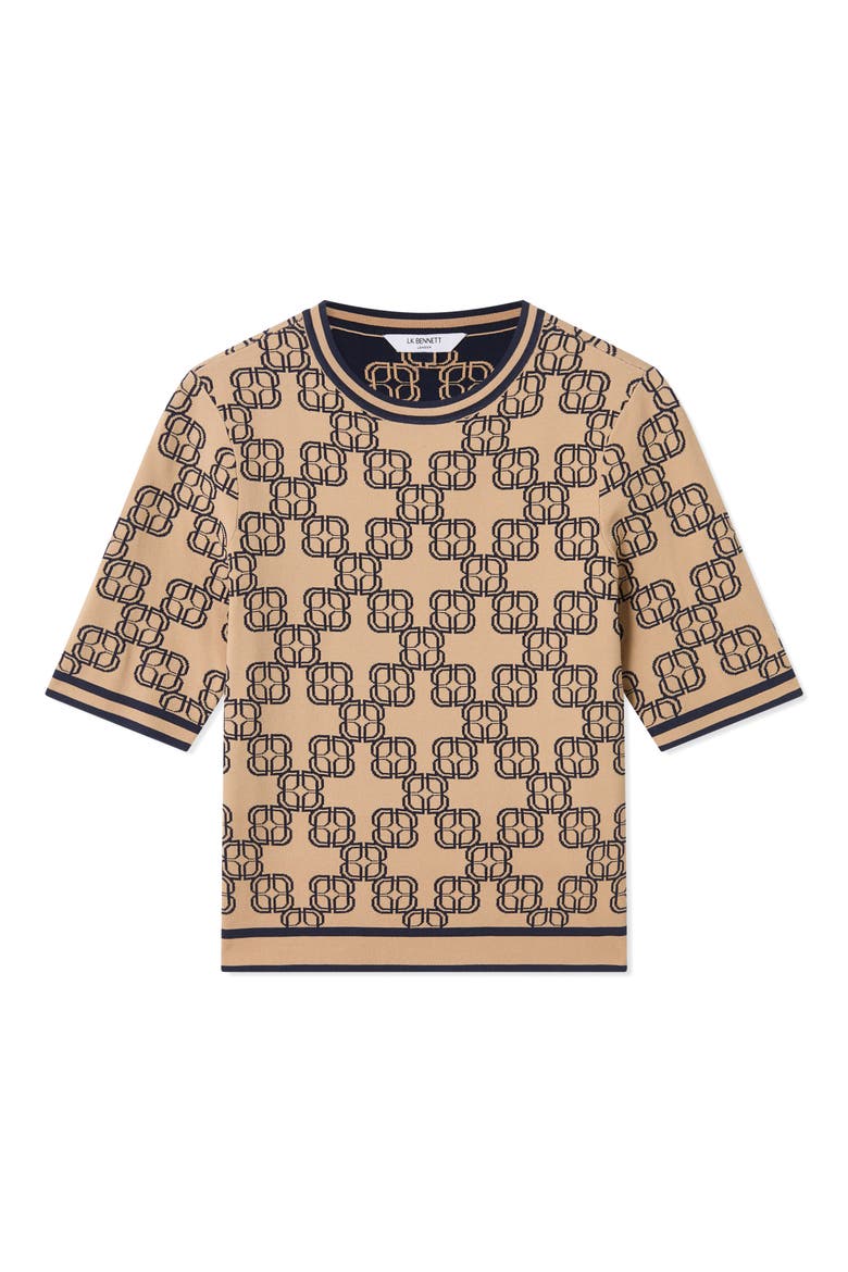 Odette Jacquard Top, Alternate, color, MULTI NAVY
