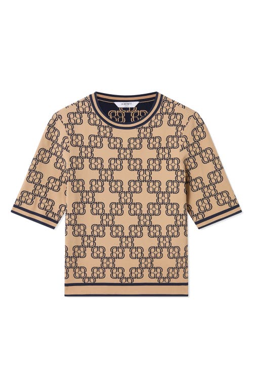 Lk Bennett Odette Jacquard Top In Neutral