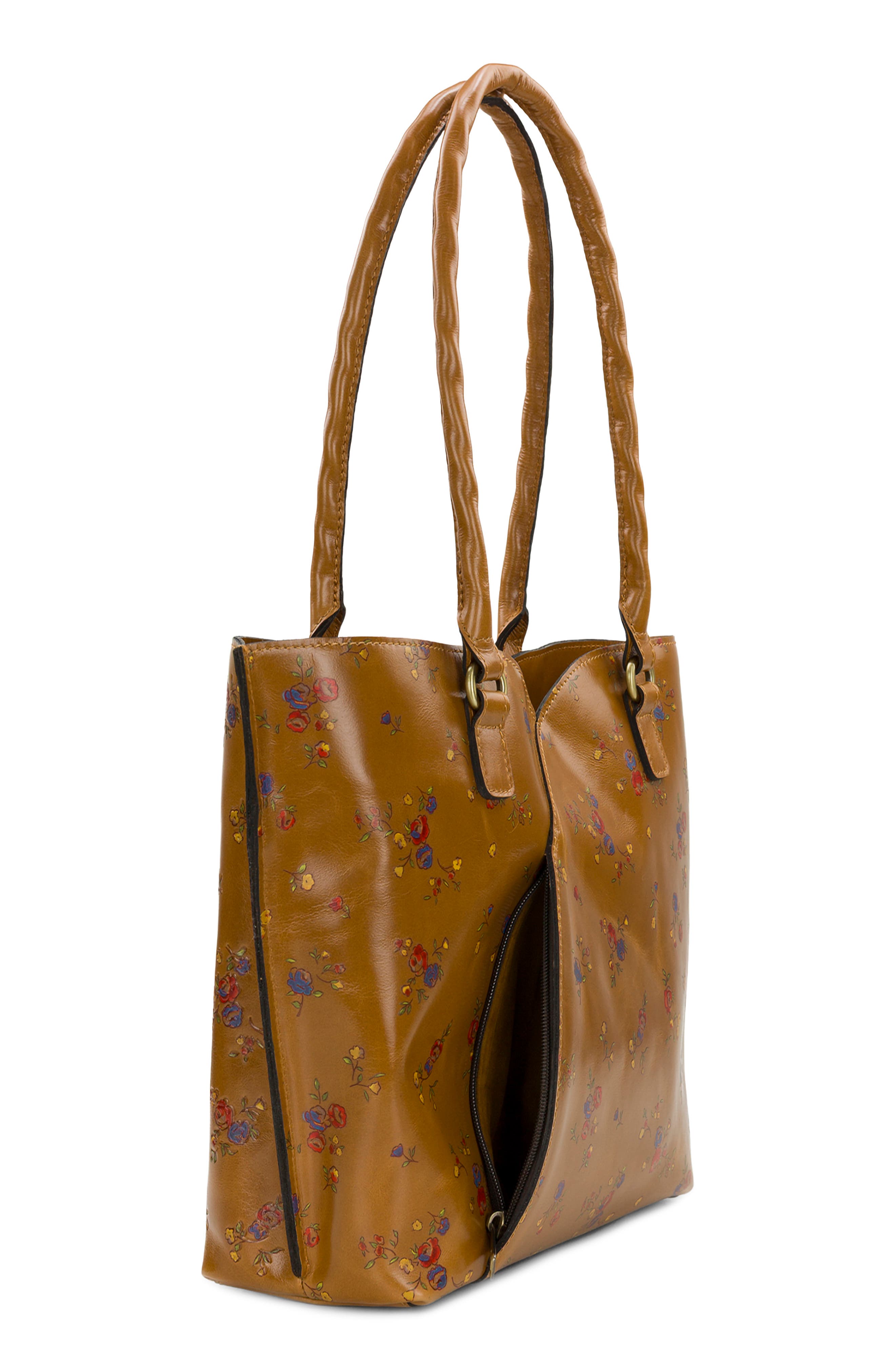 Marion Floral Full Grain Leather Tote, Alternate, color, LIGHT TAN