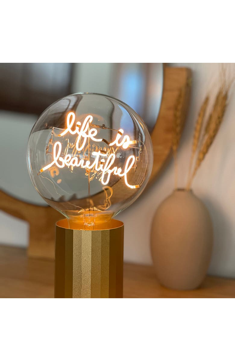 MITB Life Is Beautiful Portable Table Lamp, Alternate, color, Gold
