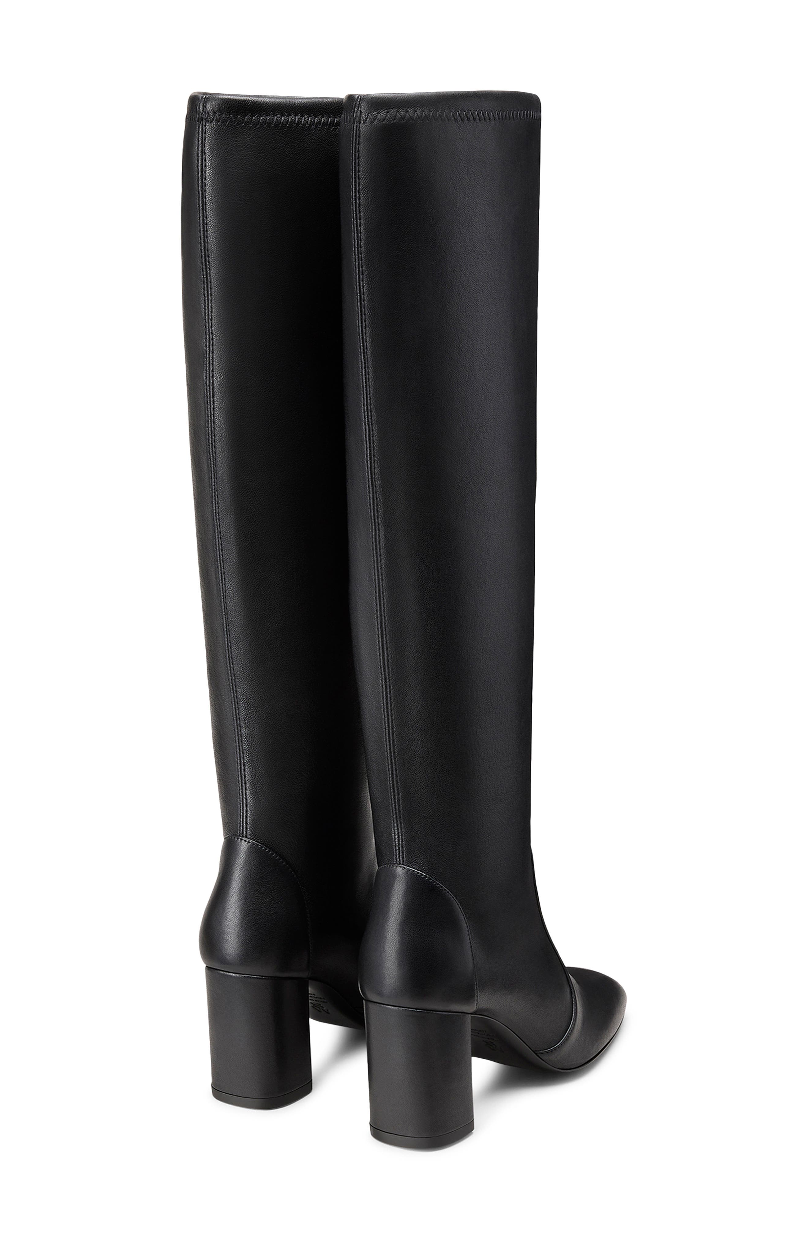 Stuart Weitzman Lucie Knee High Block Heel Boot, Alternate, color, Black