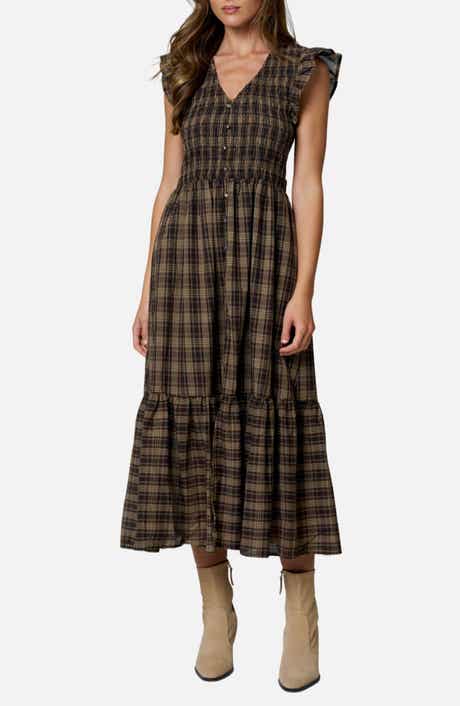 Flutter Sleeve Midi Dress