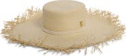 BCBGeneration Solid Frayed Wide Brim Hat