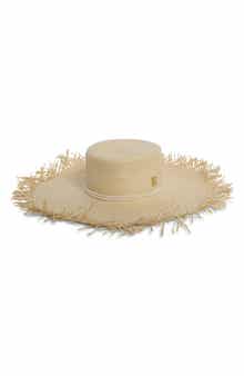 BCBGeneration Solid Frayed Wide Brim Hat