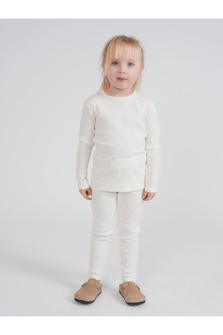 Sail Boat Ribbed Top and Elastic Waist Pants Two Piece Set, Alternate, color, Off White/Blue