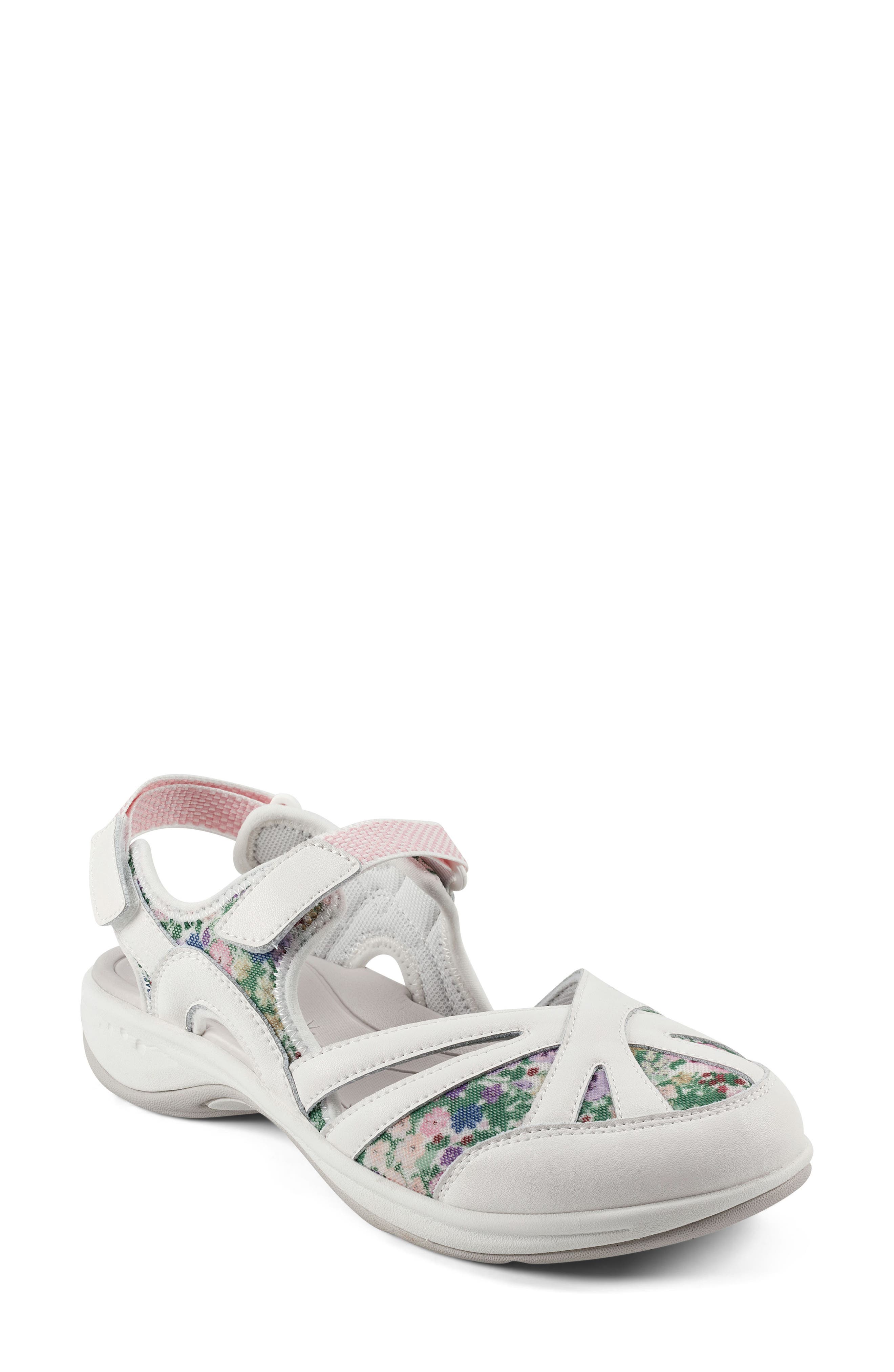 Easy Spirit Esplash Hiking Sandal, Main, color, Bright White/ Pink Multi