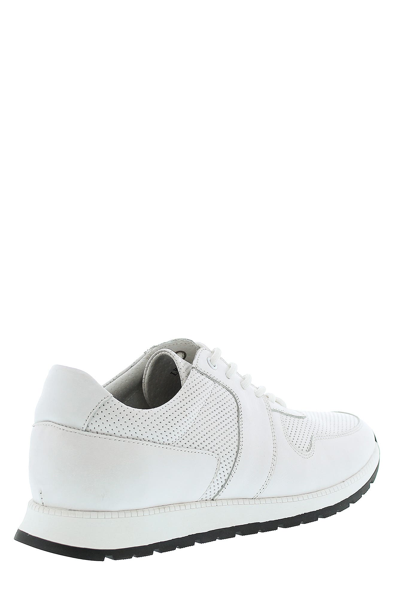 Whitley Leather Perforated Sneaker, Alternate, color, BLACK