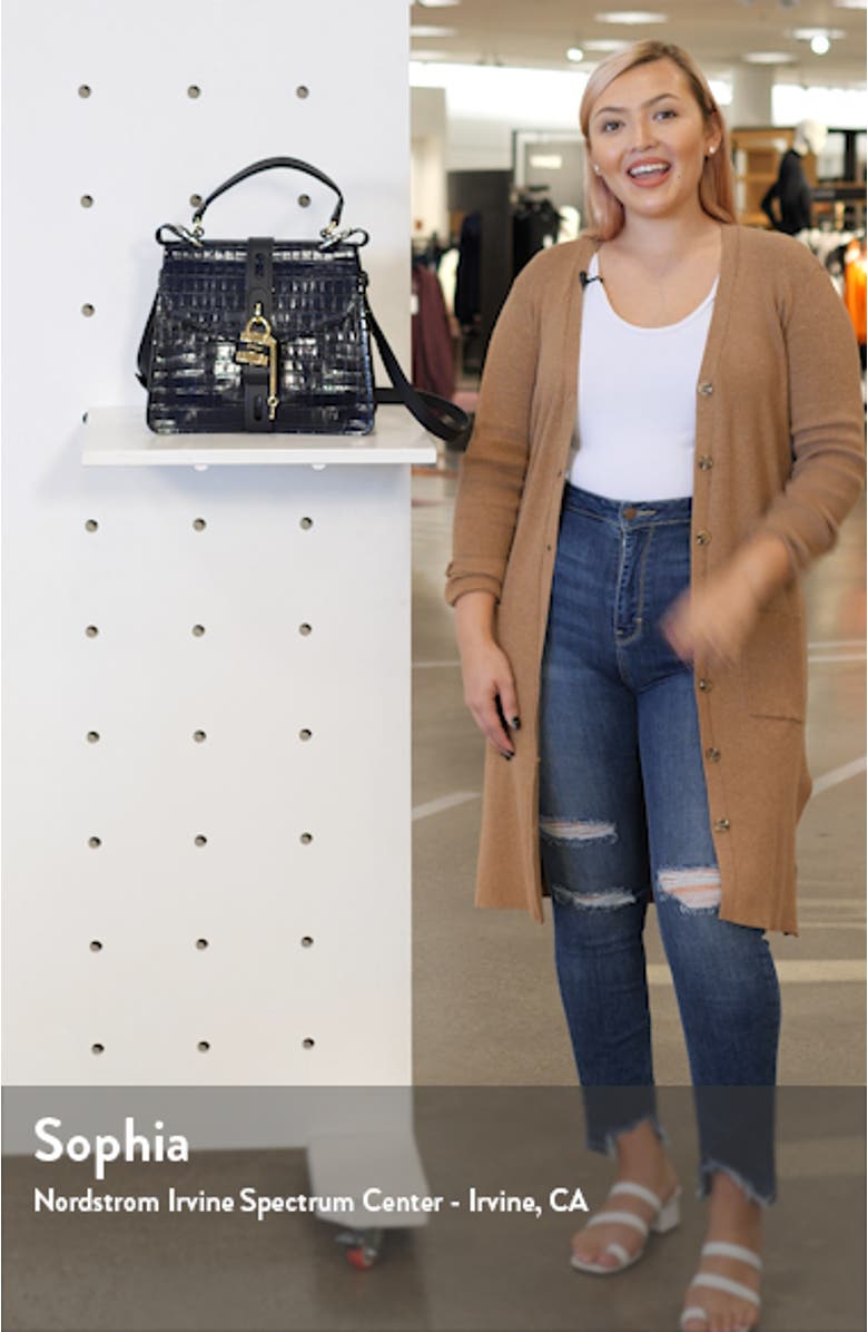 Medium Aby Croc Embossed Calfskin Shoulder Bag, sales video thumbnail