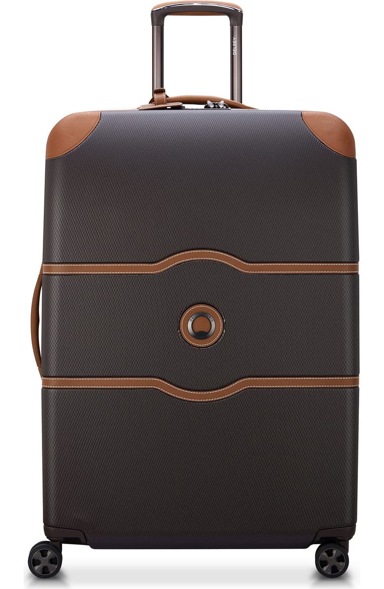 Delsey Paris Chatelet Air 2.0 Checked-Large 28 Inch Hardside Luggage with Spinner Wheels, Main, color, Chocolate Brown