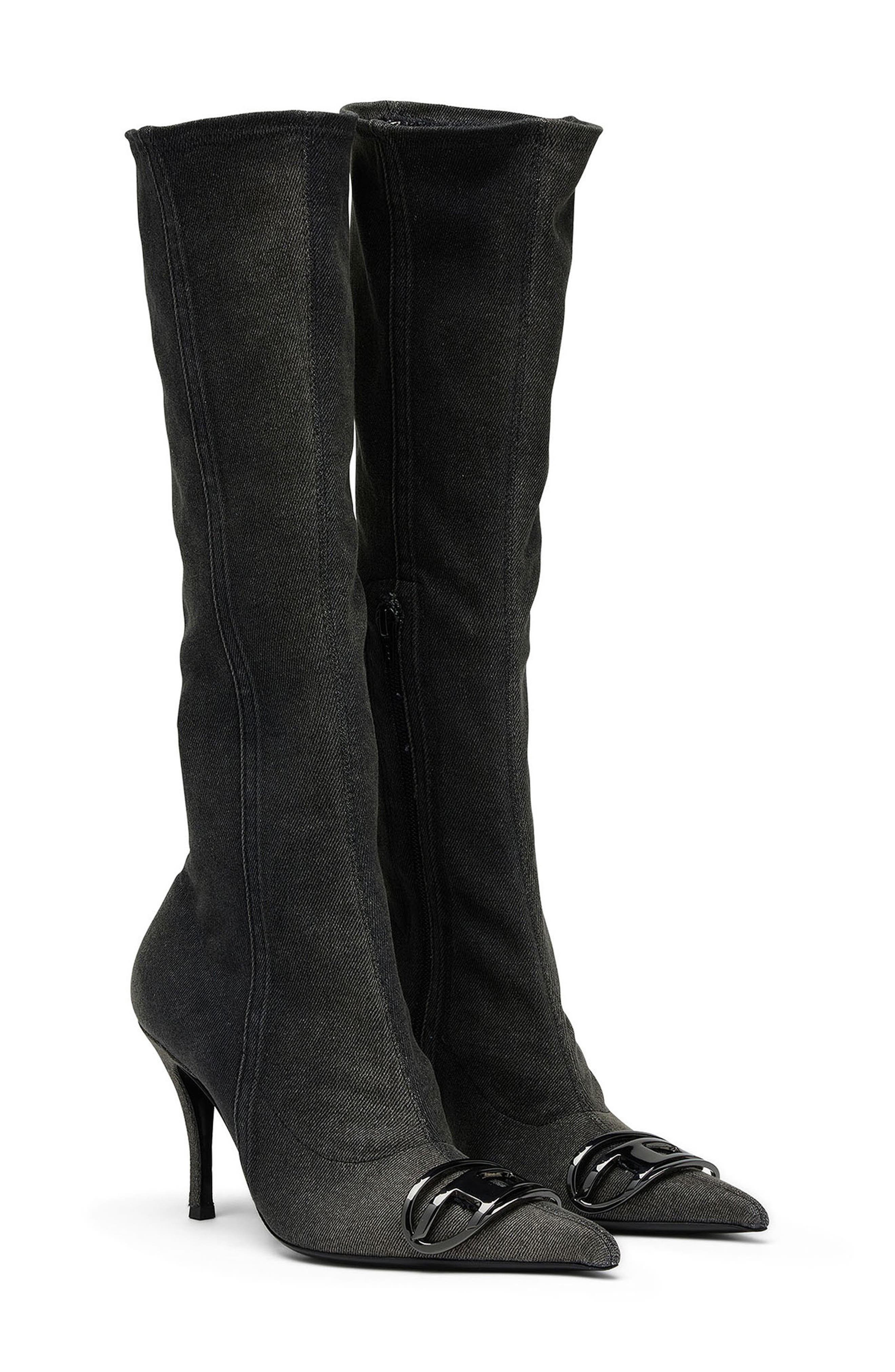 DIESEL<sup>®</sup> Pointed Toe Knee High Boots, Main, color, 