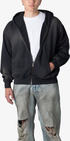 Basic Faded Cotton Zip-Up Hoodie