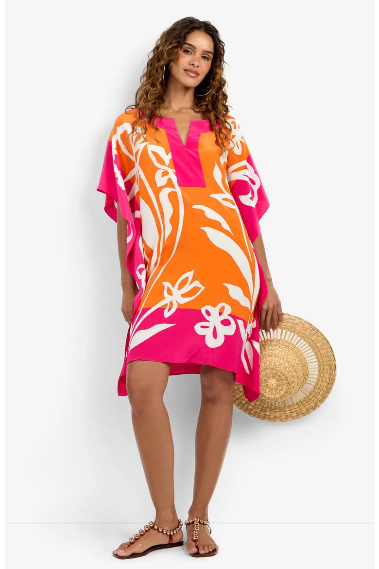 Theodora Caftan Dress, Main, color, Daylily