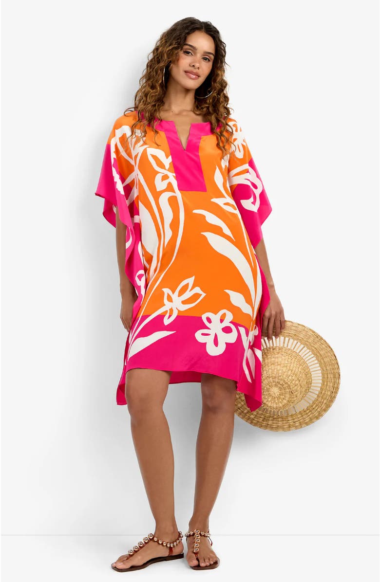 Trina Turk Theodora Caftan Dress, Main, color, Daylily
