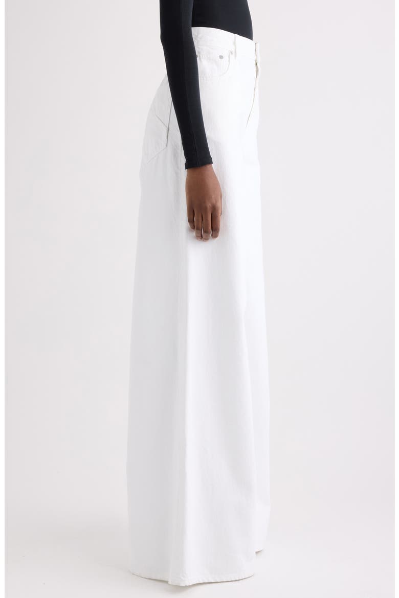 Denim Palazzo Pants, Alternate, color, BLANC
