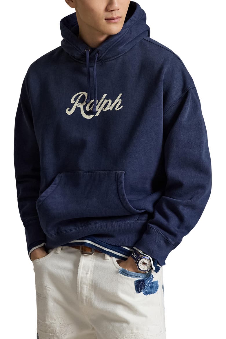 Vintage Fleece Graphic Hoodie, Main, color, BLUE