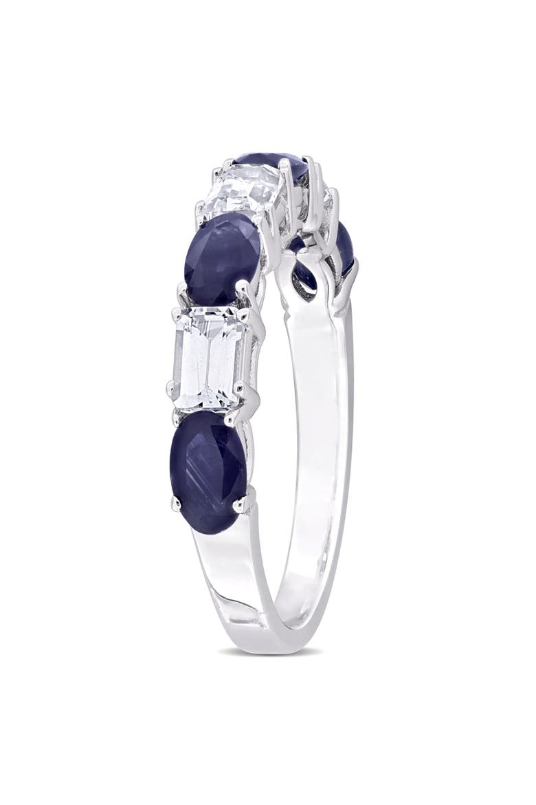 Sapphire & White Sapphire Semi-Eternity Ring 14k, Alternate, color, Sapphire/White Gold